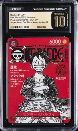 2025 ONE PIECE JAPANESE PROMO CARDS SR #ST21-014 MONKEY D. LUFFY CGC 10 PRISTINE - Image 1