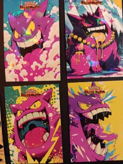 GENGAR Retro Anime SET POKEMON DATABASE HALLOWEEN SET ICE HOLO PERU 2025 Peru - Image 3