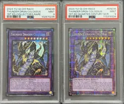 2024 PSA 9 YUGIOH RA03 QCR SECRET & COLLECTORS RARE THUNDER DRAGON COLOSSUS SET - Image 1