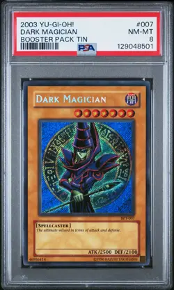 2003 YU-GI-OH! BOOSTER PACK TIN #007 DARK MAGICIAN PSA 8 - Image 1