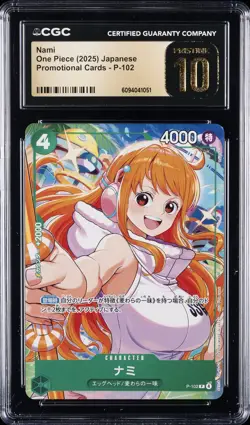 2025 ONE PIECE JAPANESE PROMO CARDS #P-102 NAMI CGC 10 PRISTINE - Image 1