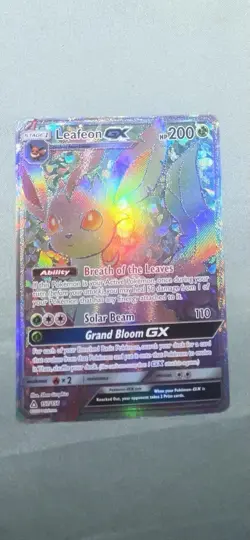 Pokemon Leafeon GX Secret Rare Card 157/156 Sm-Ultra Prism Holo Rare - Image 1