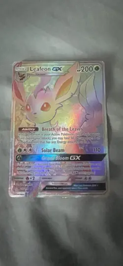 Pokemon Leafeon GX Secret Rare Card 157/156 Sm-Ultra Prism Holo Rare - Image 3