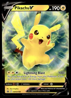 Pokemon TCG SWSH: Sword & Shield Promo Cards #SWSH198 Pikachu V NM - Image 1