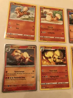 Lot Of 8 Growlithe and Arcanine Pokemon Cards - Image 2