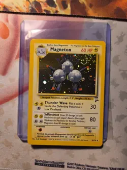 Pokemon Card - Magneton - Base Set 2 HOLO RARE 9/130 SWIRL LP WOW LOOK FAST - Image 1
