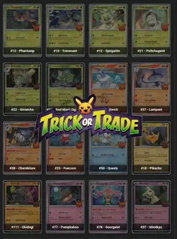 Pokemon Trick Or Trade 2024 Complete Set, all 30 cards sleeved - Image 1