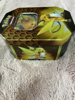Pokemon TCG Hidden Fates Raichu Tin Empty With Full Art Card - Image 5