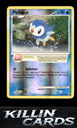 Reverse Holofoil Piplup (72) 72/100 Pokemon Common Majestic Dawn Card LP - Image 1