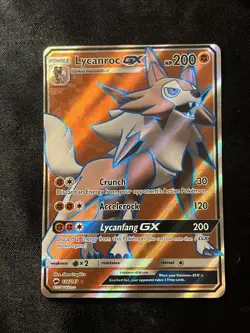 Lycanroc GX - 136/147 - Pokemon Burning Shadows Sun Moon Full Art Rare Card NM - Image 1