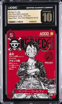 2025 ONE PIECE JAPANESE PROMO CARDS SR #ST21-014 MONKEY D. LUFFY CGC 10 PRISTINE - Image 1