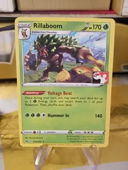 Rillaboom Pokemon Prize Pack Series 1 Promo Pokemon Card NM/LP Play Stamp - Image 1