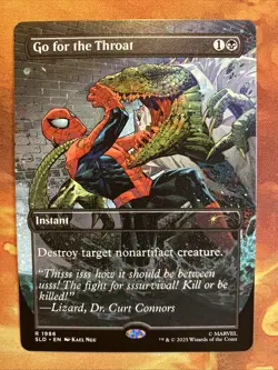 MTG Borderless Go for the Throat SLD: Marvel's Spider-Man: Villainous Plots!! - Image 1