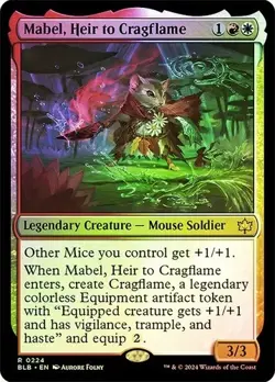 MTG FOIL Mabel, Heir to Cragflame - Bloomburrow #224 - Image 1