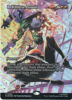 MTG: Marvel Universe Eternal-Legal: Foil Borderless Relentless Assault: LP Con - Image 1