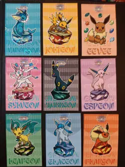 Pokemon Let's Go Eevee Database Peru Gem Set Eeveelutions Full Set HEART HOLO - Image 1
