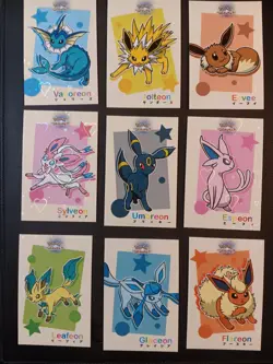 Pokemon Let's Go Eevee Database Peru Square Set EEVEELUTIONS HEART HOLO - Image 1