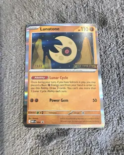 Pokemon Mega Evolutions Stamped Lunatone MEP EN 004 STAFF Black Star Promo 2025 - Image 1
