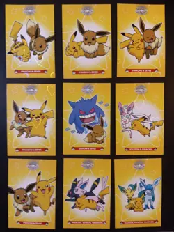 Pokemon Let's Go Eevee Database Peru Pika Duo's Set Eeveelutions HEART HOLO - Image 1