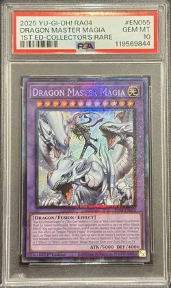 2025 PSA 10 YUGIOH RA04 COLLECTORS RARE DRAGON MASTER MAGIA 💎 - Image 1