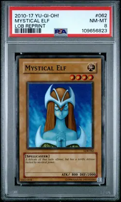 2010-2017 YU-GI-OH! LEGEND OF BLUE EYES WHITE DRAGON REPRINT MYSTICAL ELF PSA 8 - Image 1