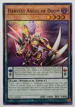 Yugioh Harvest Angel of Doom CYAC-EN026 Super Rare 1st Edition - Image 1