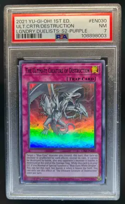 2021 Yu-Gi-Oh! Limited Ultimate Creature of Destruction VAR #LDS2-EN030d PSA 7 - Image 1