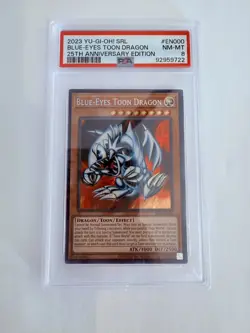 2023 Yu-Gi-Oh Spell Ruler 25th Anniversary Blue Eyes Toon Dragon EN000 - PSA 8 - Image 1