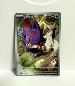 Pokemon TCG N's Zorua SVP 189 Black Star Promo Card NM (Journey Together ETB) - Image 1