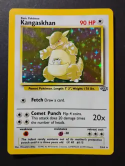 Kangaskhan 5/64 Jungle Set Holo Rare 1999 WOTC Vintage Pokemon Card MP - Image 1