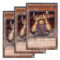 Yugioh - Granmarg the Rock Monarch x 3 - 1st Edition NM - Plus Free Holo Card - Image 1