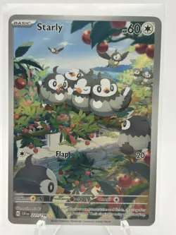 Pokemon TCG Starly Scarlet & Violet Base Set Holo Illustration Rare Card 221/198 - Image 2