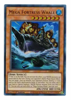 Yu-Gi-Oh! Card: Mega Fortress Whale LED9-EN016 1st Edition Ultra Rare! NM - Image 1