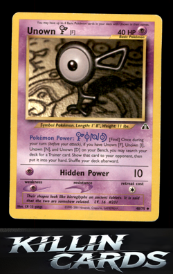 Unown [F] 48/75 Uncommon Neo Discovery Pokemon Card MP - Image 1
