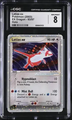CGC 8 Latias ex 2003 EX Dragon 93/97 Holo Pokemon Card - Image 1