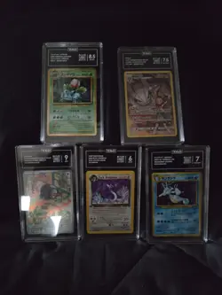Pokemon TCG 5 Tag Graded Cards. Various Ones. Dark Dragonair, Ivysaur, Kingdra - Image 1