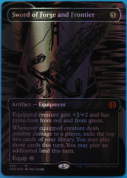 Sword of Forge and Frontier (Oil Slick Raised) FOIL Phyrexia NM (507358) - Image 1