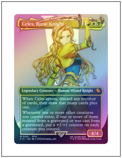 1x Celes, Rune Knight, Borderless Art Foil 0201, Final Fantasy, Magic MTG NM - Image 1