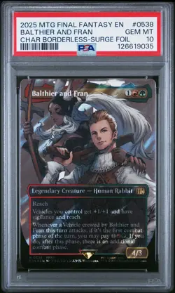 2025 MTG FINAL FANTASY CHARACTER BORDERLESS-SURGE FOIL BALTHIER AND FRAN PSA 10 - Image 1