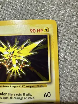 Pokemon TCG Zapdos Base Set Holo Unlimited Rare Card 16/102 - Image 3