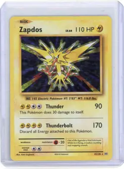 Zapdos HOLO RARE 42/108 Pokemon TCG XY Evolutions Card NM Shiny foil 2016 - Image 1