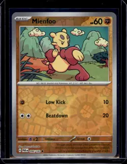 Mienfoo SV04: Paradox Rift Pokemon 096/182 Reverse Holo NM+ - Image 1