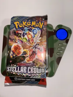 22.2g HEAVY Pokemon TCG Stellar Crown Booster Pack Scarlet & Violet Cinderance - Image 1