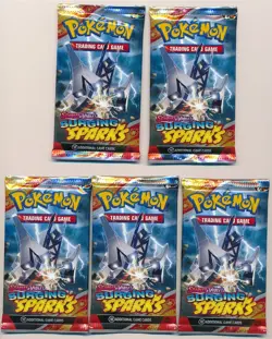 POKEMON TCG SCARLET & VIOLET SURGING SPARKS FACTORY SEALED BOOSTER 5 PACK LOT I - Image 1
