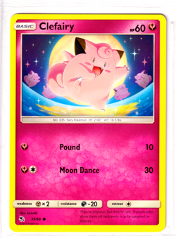 Clefairy 39/68 Hidden Fates ENGLISH Common 2019 Near Mint Pokemon - Image 1