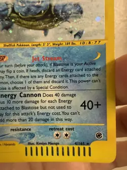 Pokemon 2002 Expedition Blastoise Holo Card #4/165 - Image 3