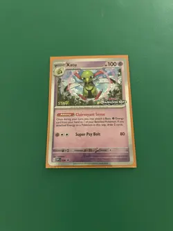 Pokemon Xatu TCG SVP 059 Staff Stamped Prerelease Promo Card Paradox Rift - Image 1