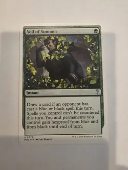 MTG Veil of Summer White Border Mystery Booster 2 Regular Card NM MTG - Image 1