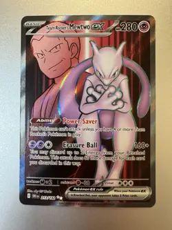 Team Rocket's Mewtwo ex 213/182 Ultra Rare Destined Rivals Pokemon Card - Image 1