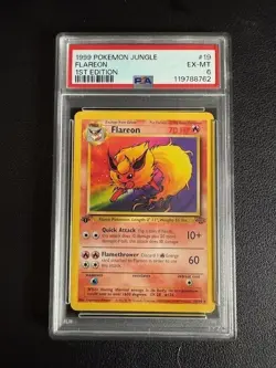 Jungle 1st Edition FLAREON #19/64 PSA 6 NON-HOLO 1999 Pokemon Card Game - Image 1
